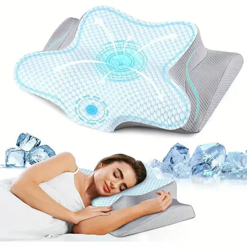 Ergonomisk nackkudde med kylgel