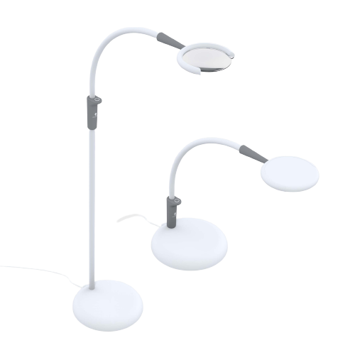 Golvlampa med förstoringsglas