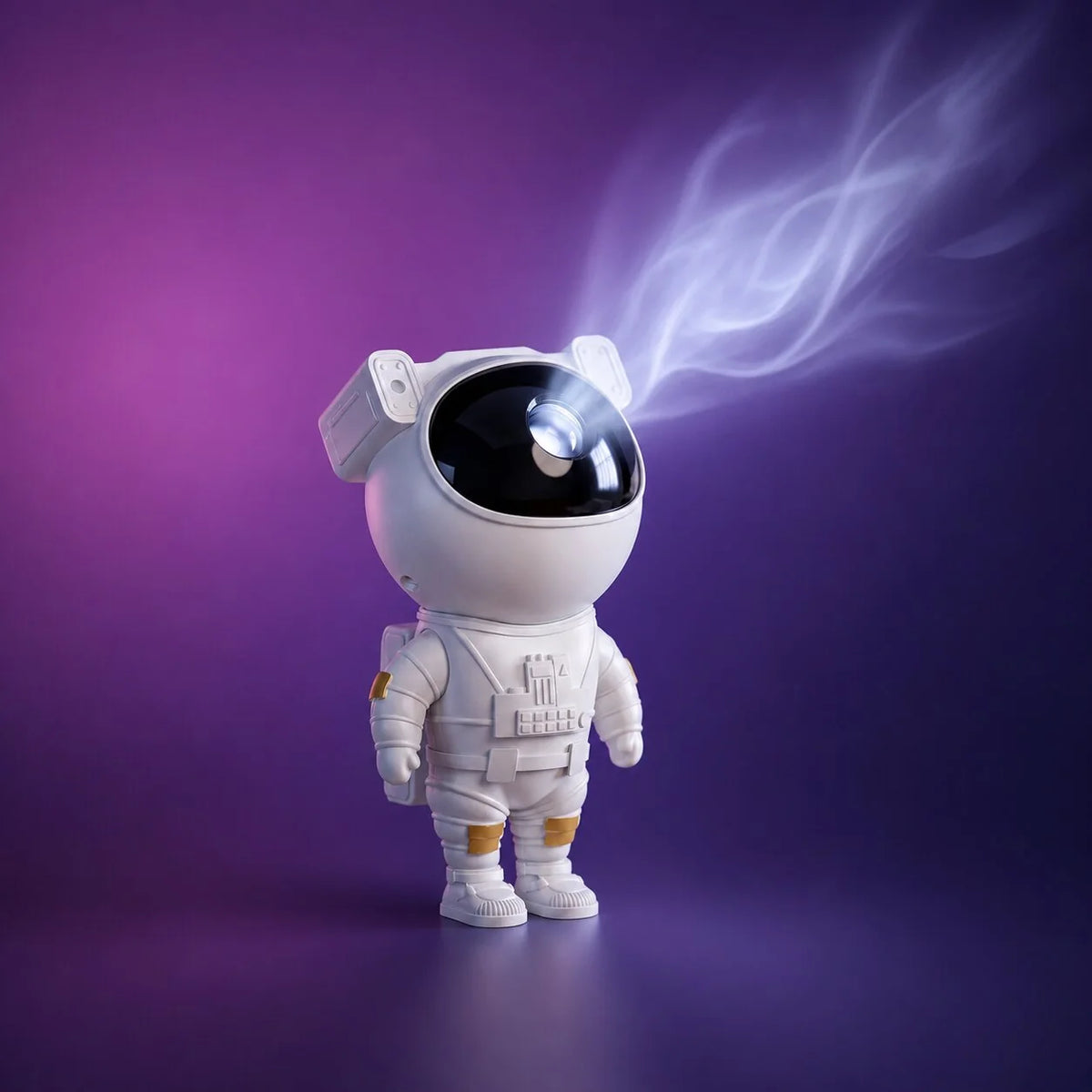 Astronautlampa med stjärnhimmel och nebulosaeffekter