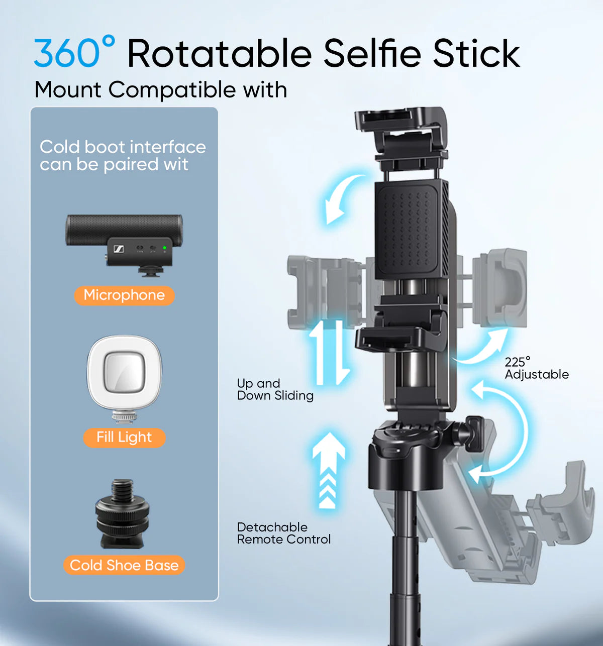 FlexiStick Multifunktionell Selfie Stick och Tripod för Foto och Video