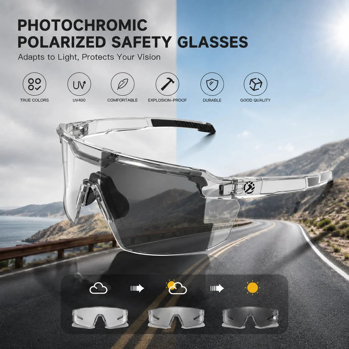 SunShift Pro Solglasögon med Adaptiva Glas för Vardag och Utomhus
