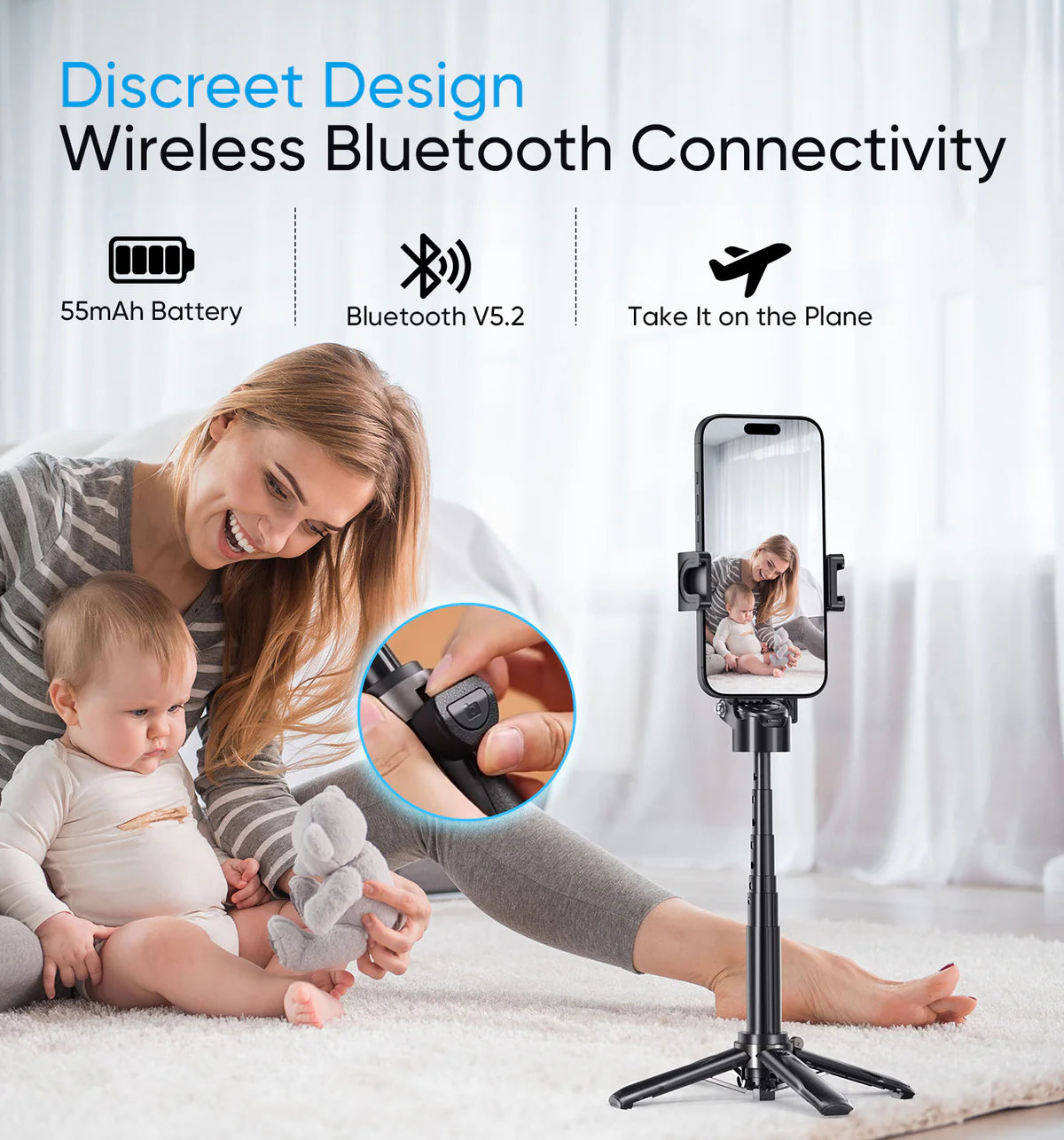 FlexiStick Multifunktionell Selfie Stick och Tripod för Foto och Video