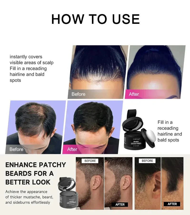 Hair Concealer Hårskuggspulver för Hårförtjockning och Styling