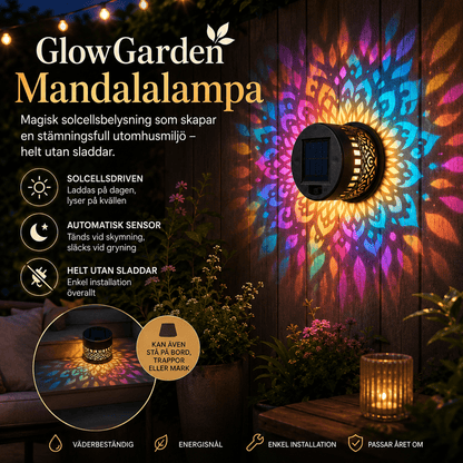 GlowGarden Mandalalampa Solcellsbelysning för Trädgård och Uteplats
