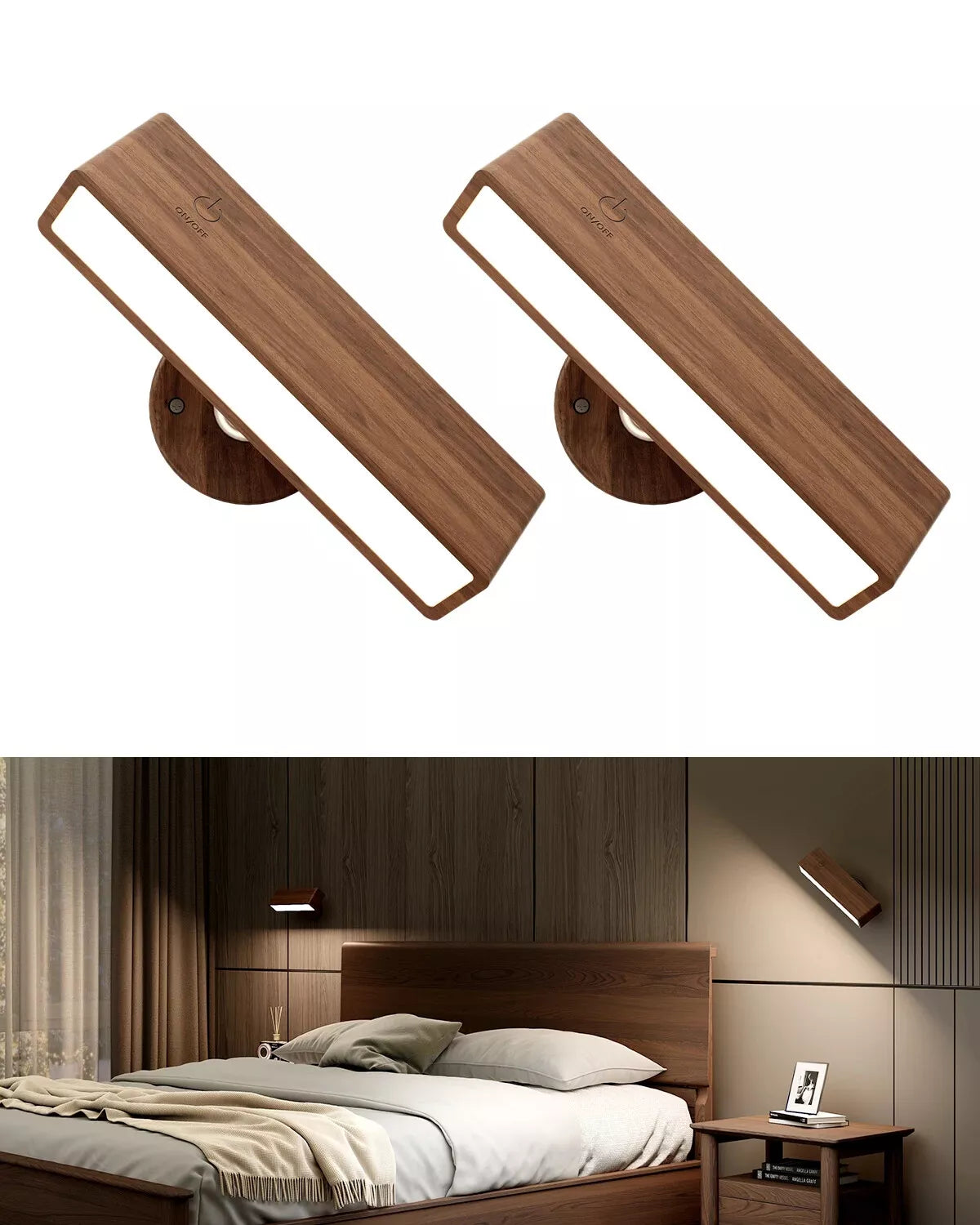 NordicWood Vägglampa i Trä för Hem och Belysning