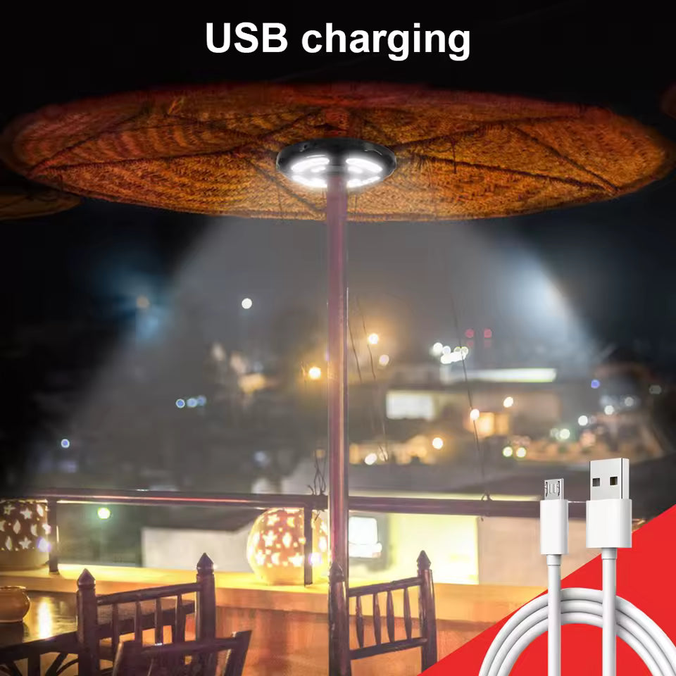 LUMINA Parasollampa med 28 LED-Ljus för Trädgård och Uteplats