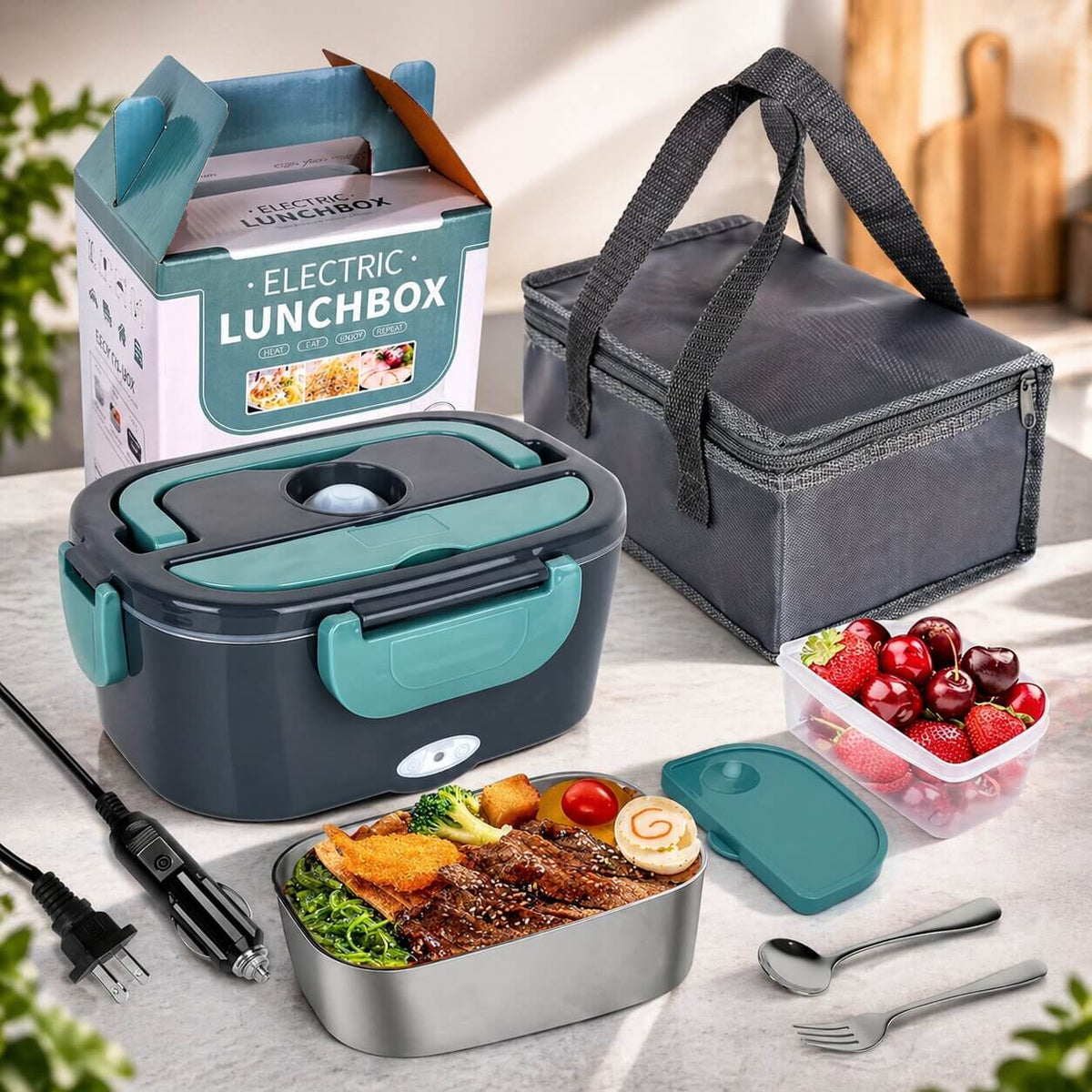 Elektrisk lunchväska med matvärmare