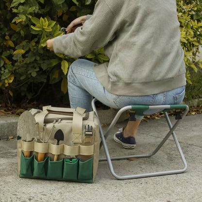 MultiKit Hopfällbar Trädgårdsstol med Väska för Trädgård och Friluftsliv