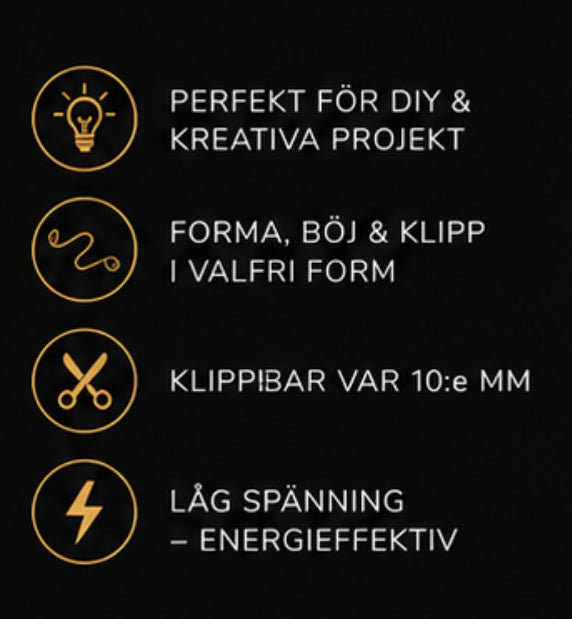 LumiNoodles Klippbara och Flexibla LED-Ljustrådar för Dekoration