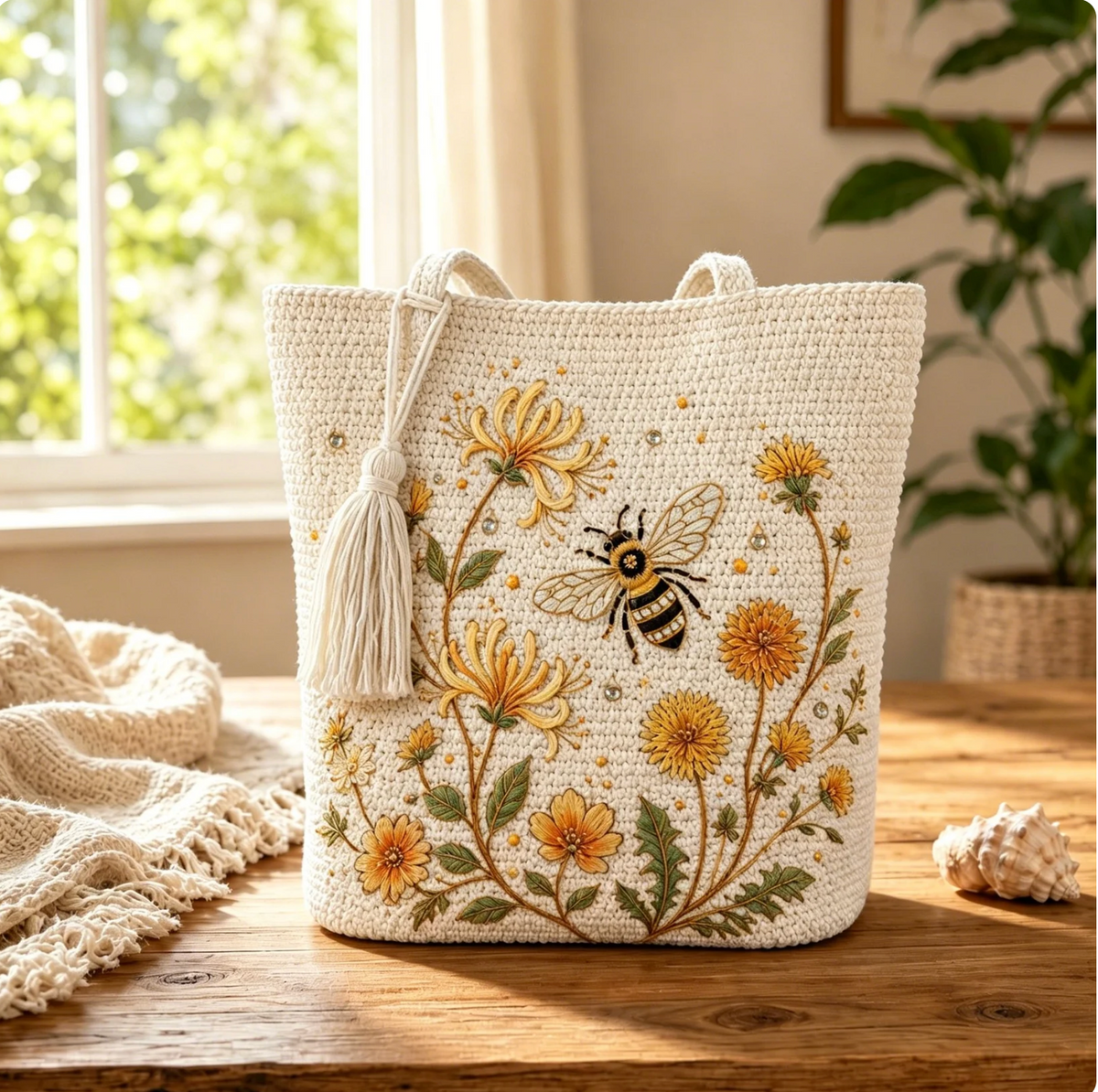 BeeBelle SommarTote Tygväska för Strand och Vardag