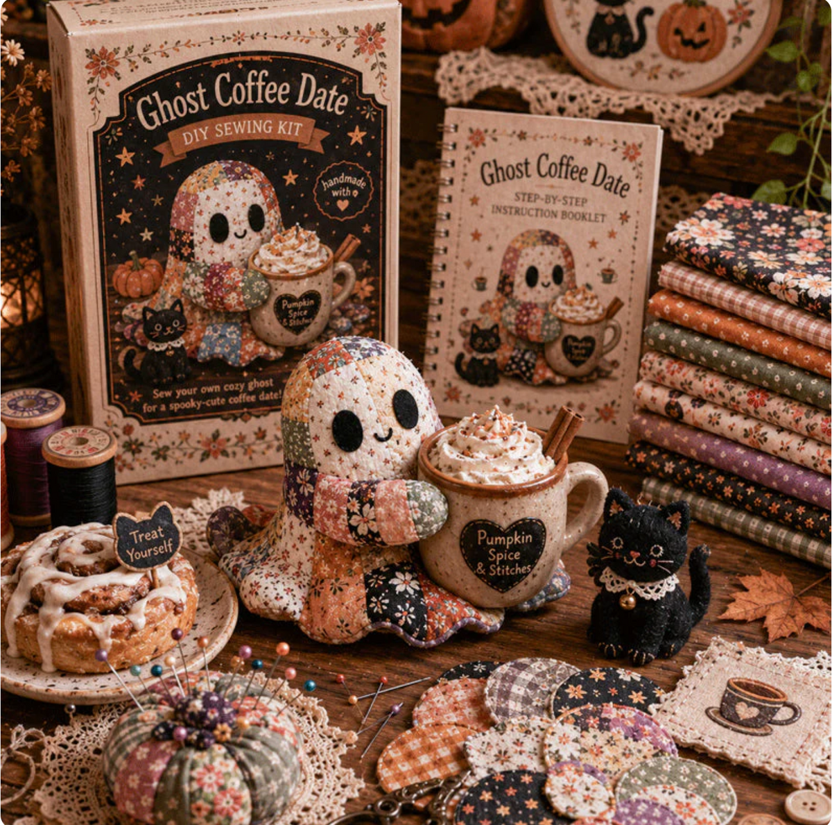 GhostCraft DIY Patchwork Spöke för Pyssel och Dekoration