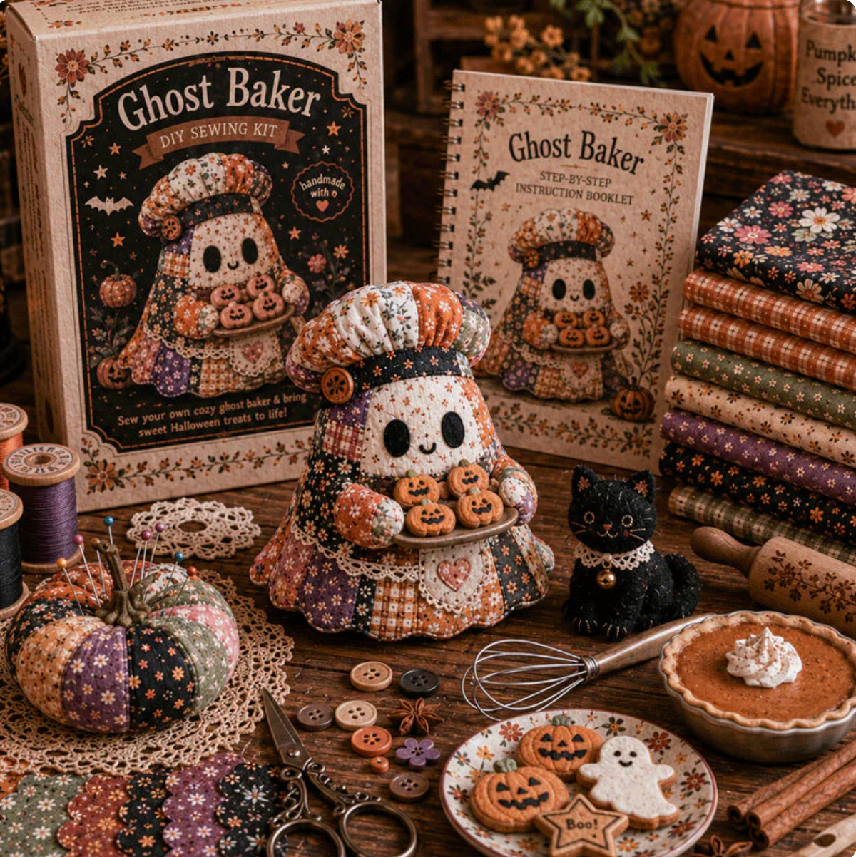GhostCraft DIY Patchwork Spöke för Pyssel och Dekoration