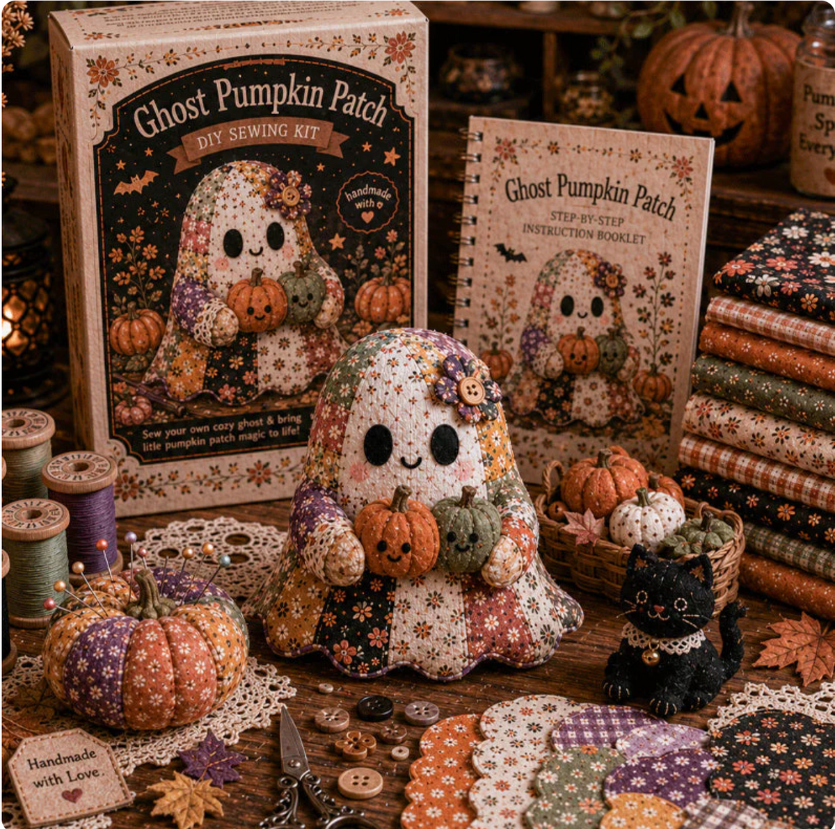 GhostCraft DIY Patchwork Spöke för Pyssel och Dekoration