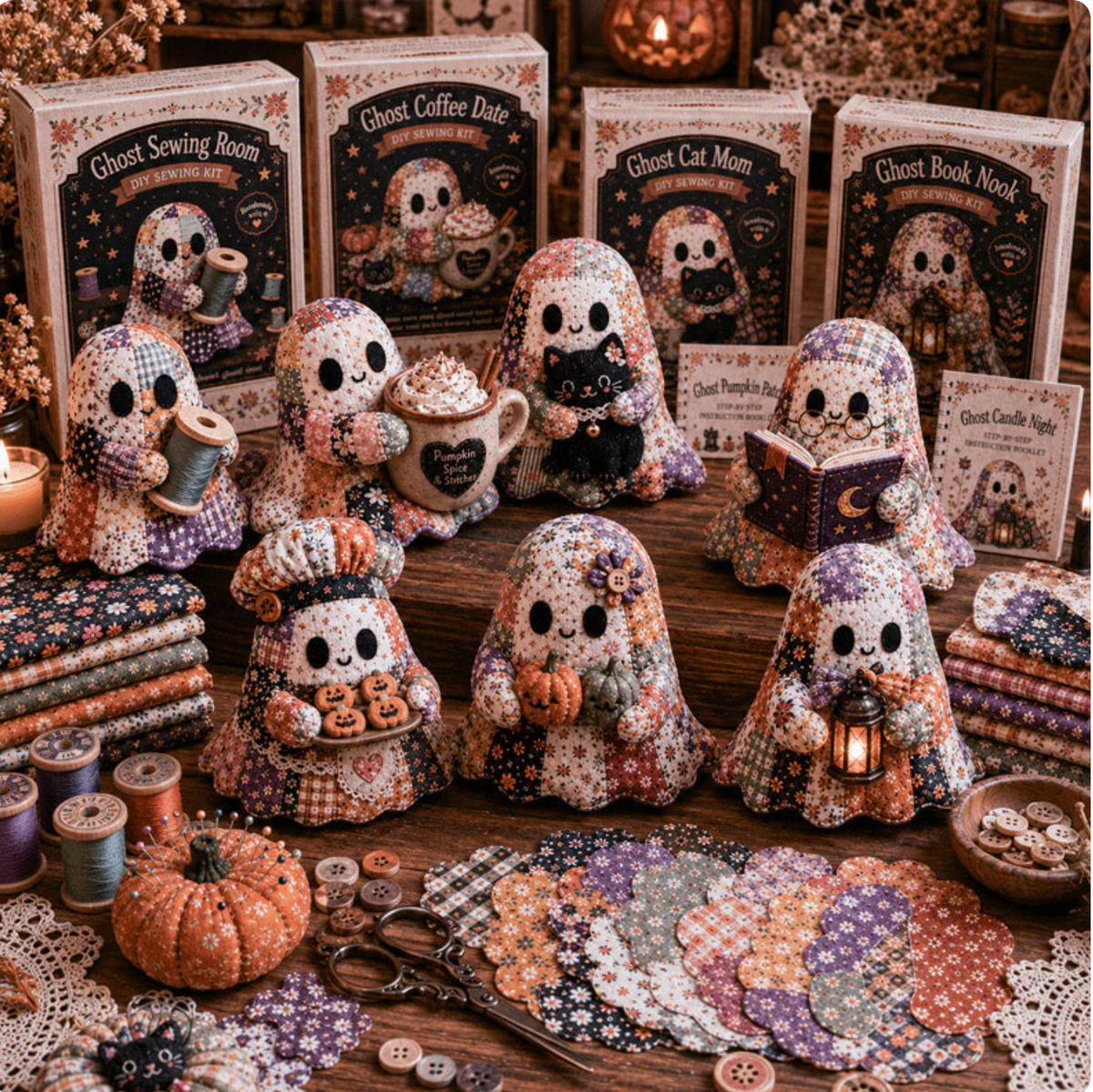 GhostCraft DIY Patchwork Spöke för Pyssel och Dekoration