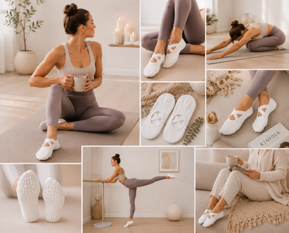 Pilates Grip Halkfria Strumpor för Yoga och Träning