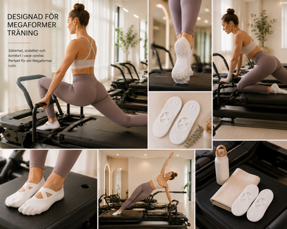 Pilates Grip Halkfria Strumpor för Yoga och Träning