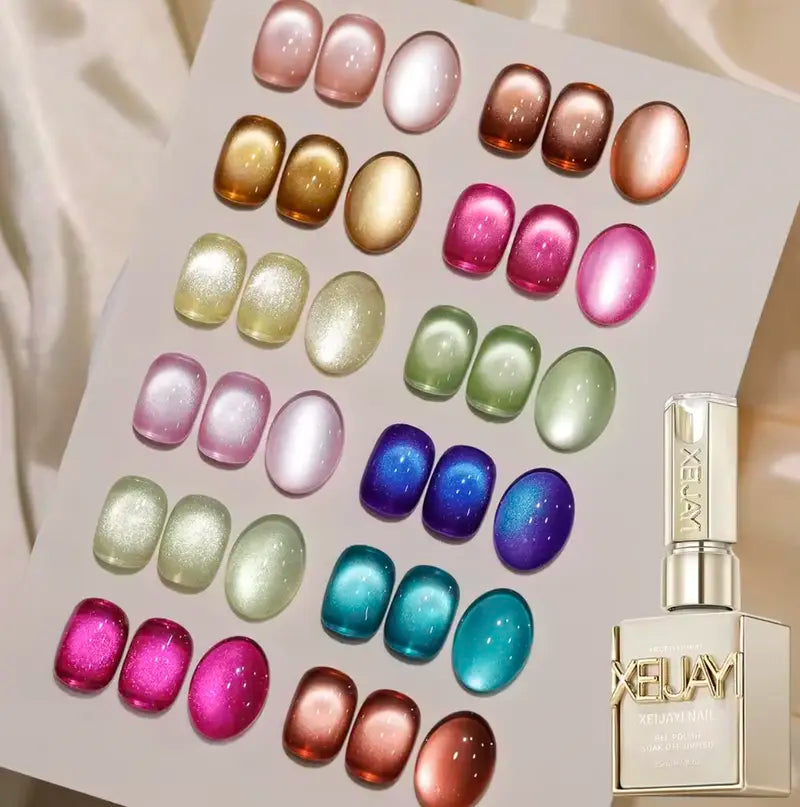 12-Pack Nagellack Set med UV-Lampa för Hållbar Manikyr